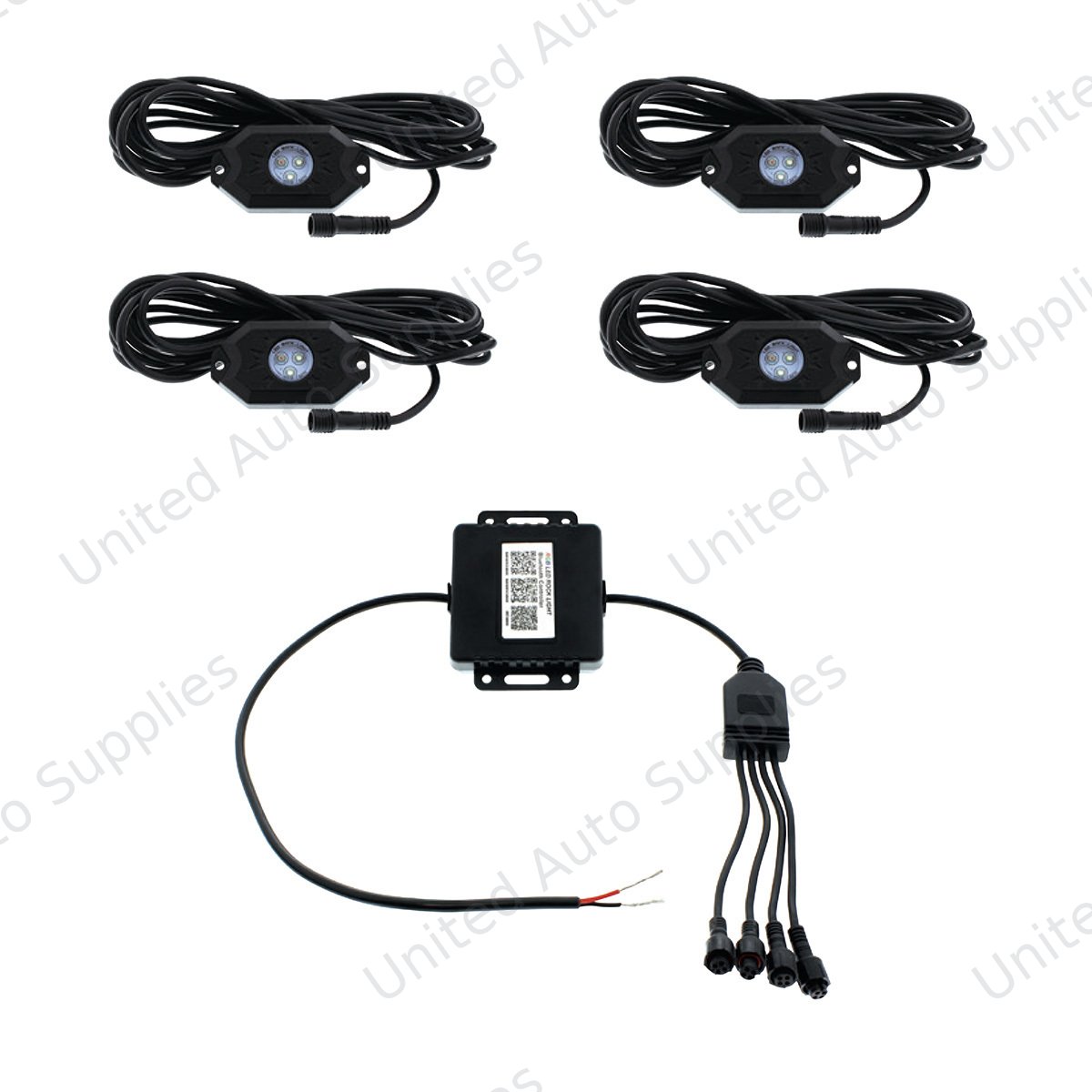 RGB Multi-Color 500 Lumen LED Rock Light 4-Piece Kit