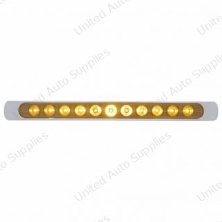 11 LED 17" P/T/C Light Bar With Chrome Bezel - Amber LED/Amber Lens