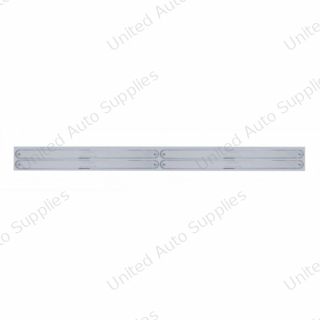 Chrome Top Mud Flap Plate With Four 14 LED 12" Light Bars - Red LED/Chrome Lens (Each)