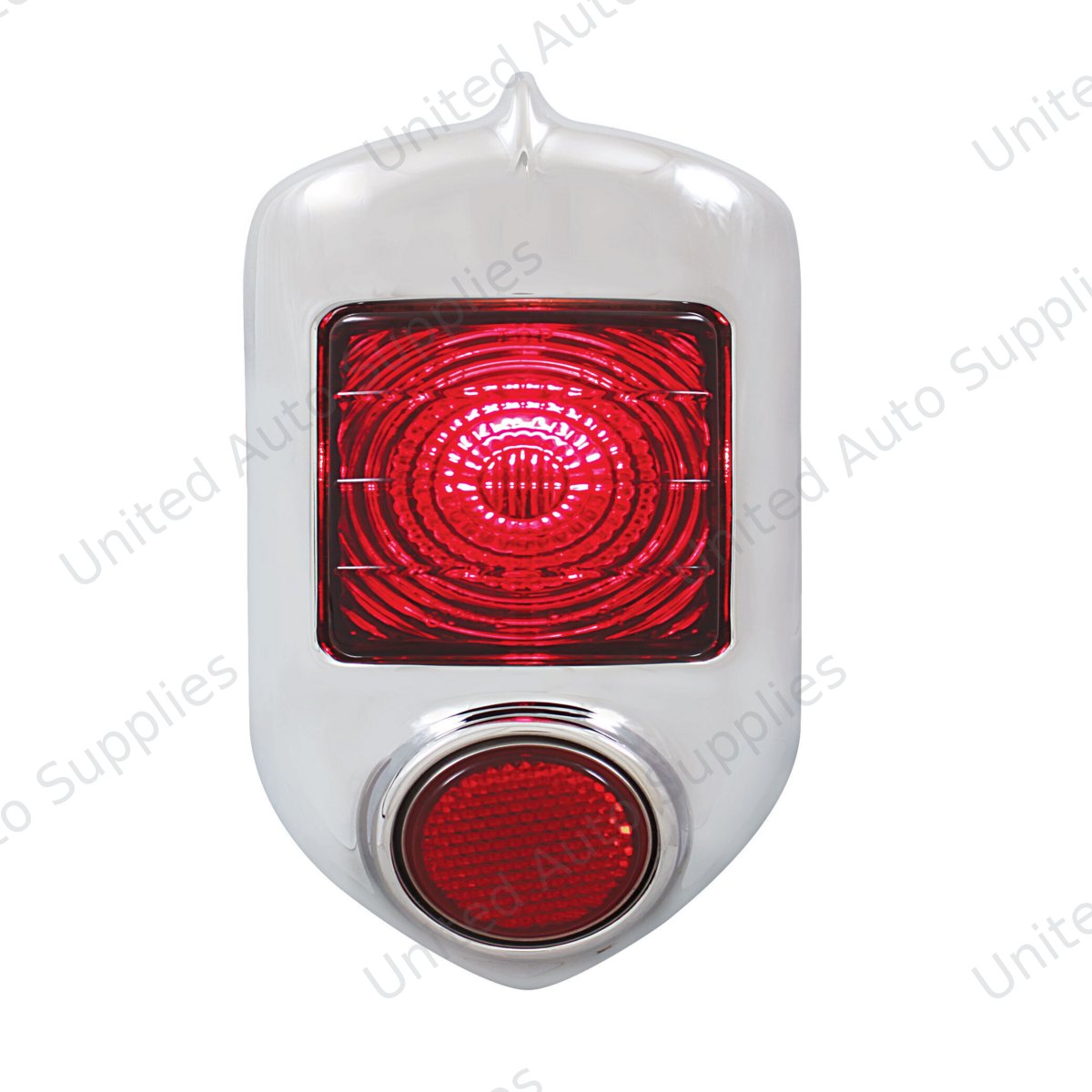 Tail Light With Chrome Bezel & Glass Lens For 1951-52 Chevy Passenger Car