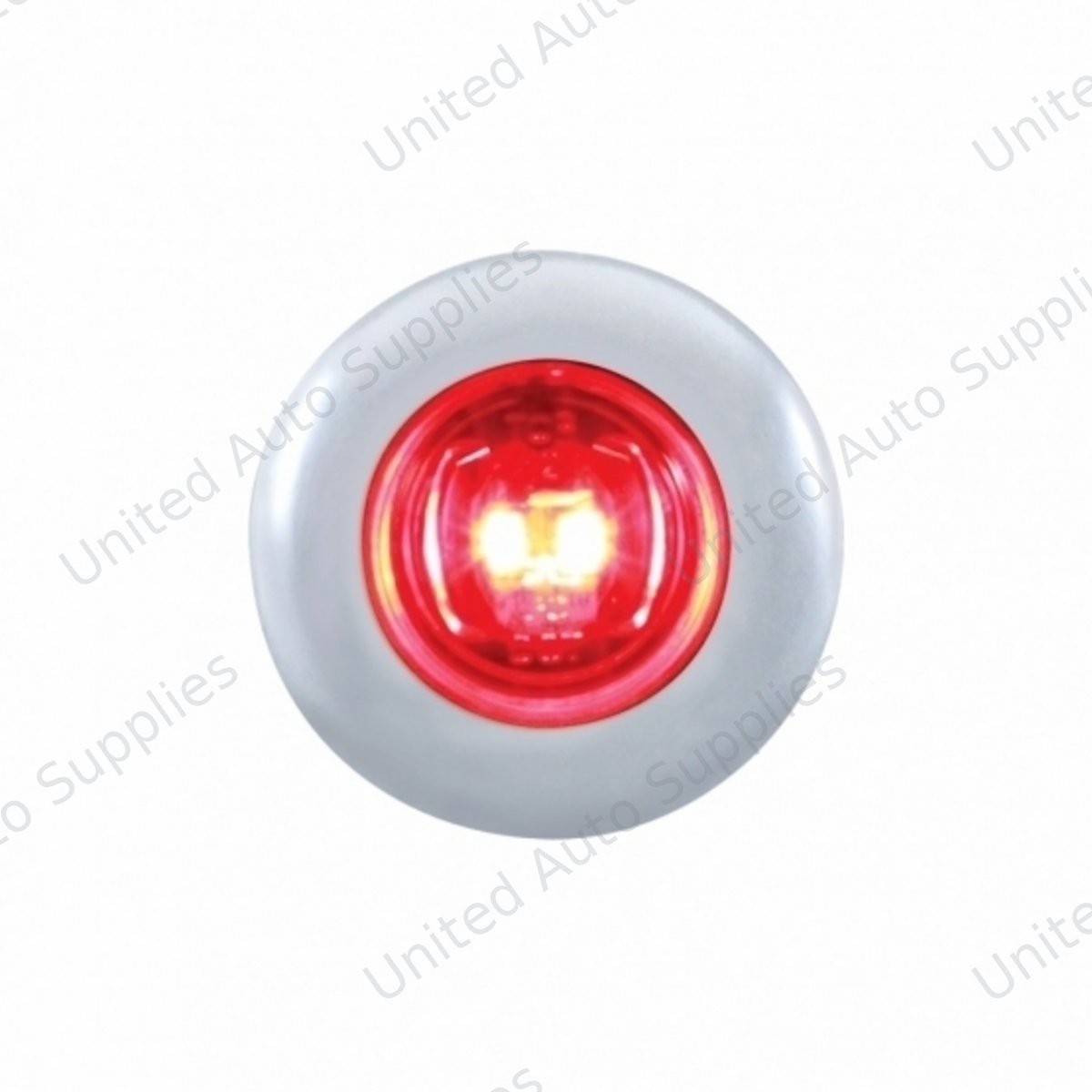 2 LED 3/4" Mini Light With Bezel (Clearance/Marker) - Red LED/Red Lens
