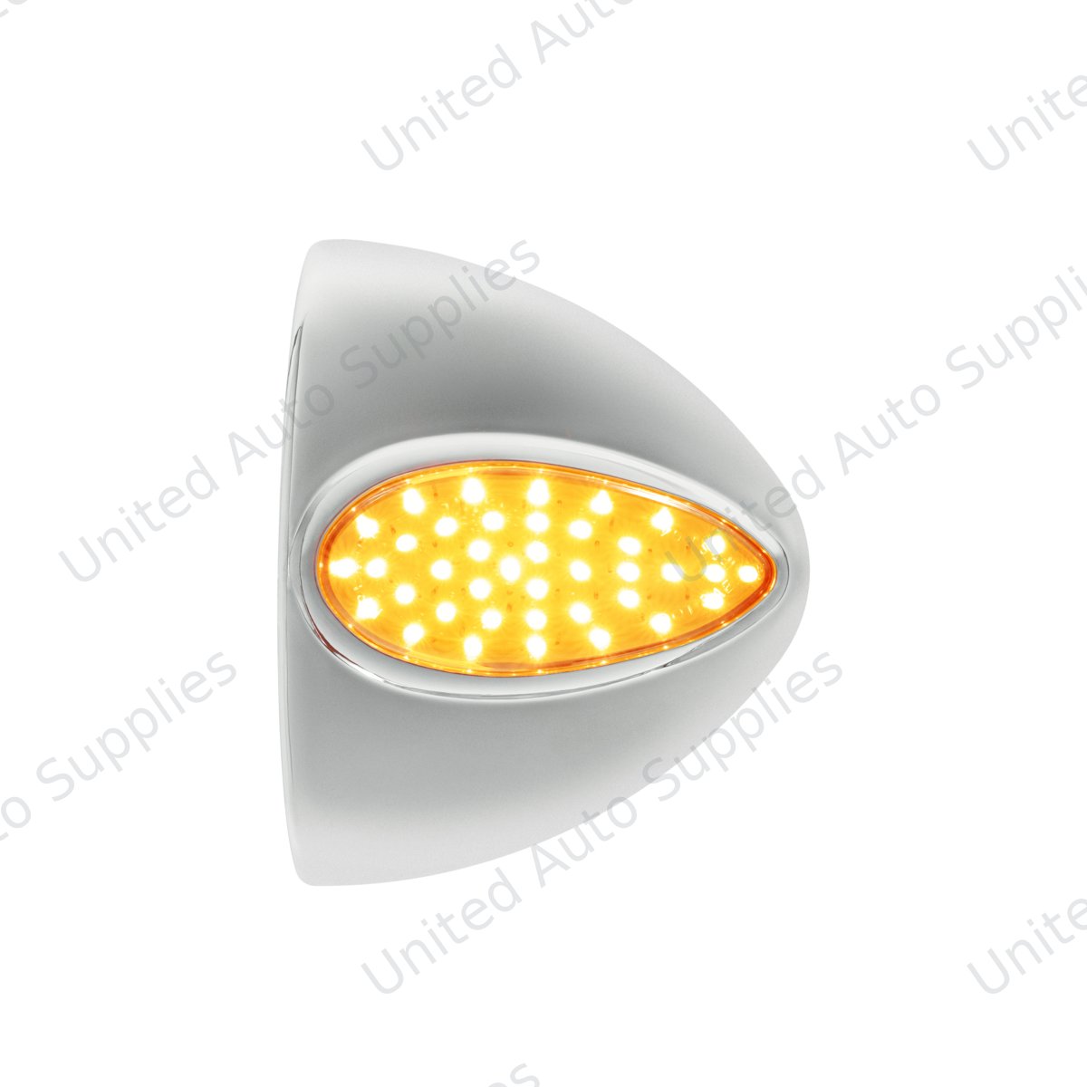 39 LED Teardrop Headlight Turn Signal Light Cover For Peterbilt - Amber LED/Amber Lens