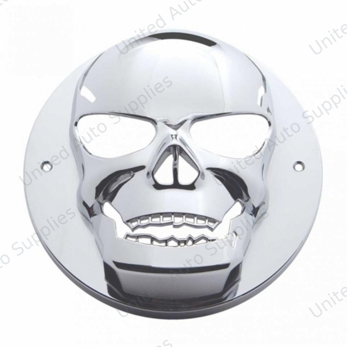 Chrome 3D Skull Light Bezel For 2" Round Light
