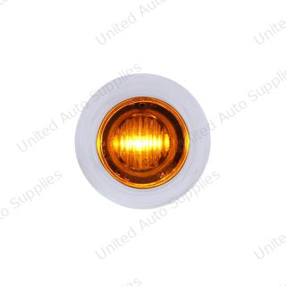 3 LED Dual Function 3/4" Mini Auxiliary/Utility Light With Bezel & Washer - Amber LED/Amber Lens
