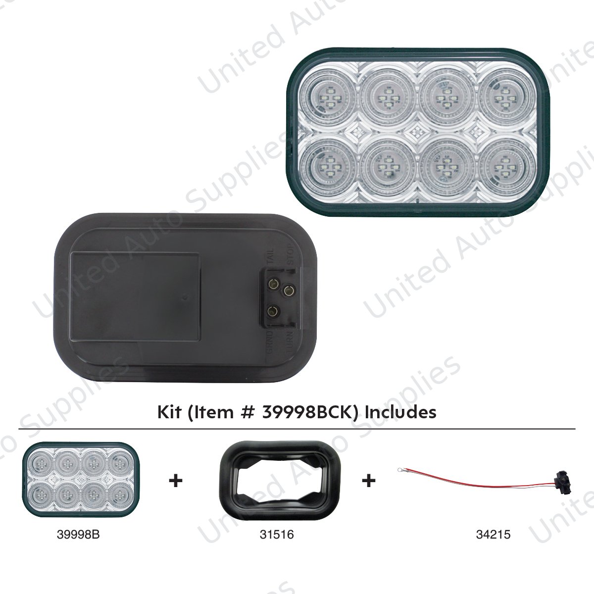 32 LED Rectangular Back-Up Light Kit