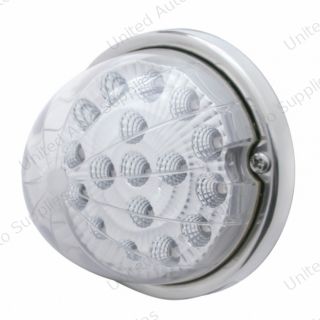 17 LED Watermelon Clear Reflector Flush Mount Kit With Low Profile Bezel - Red LED/Clear Lens