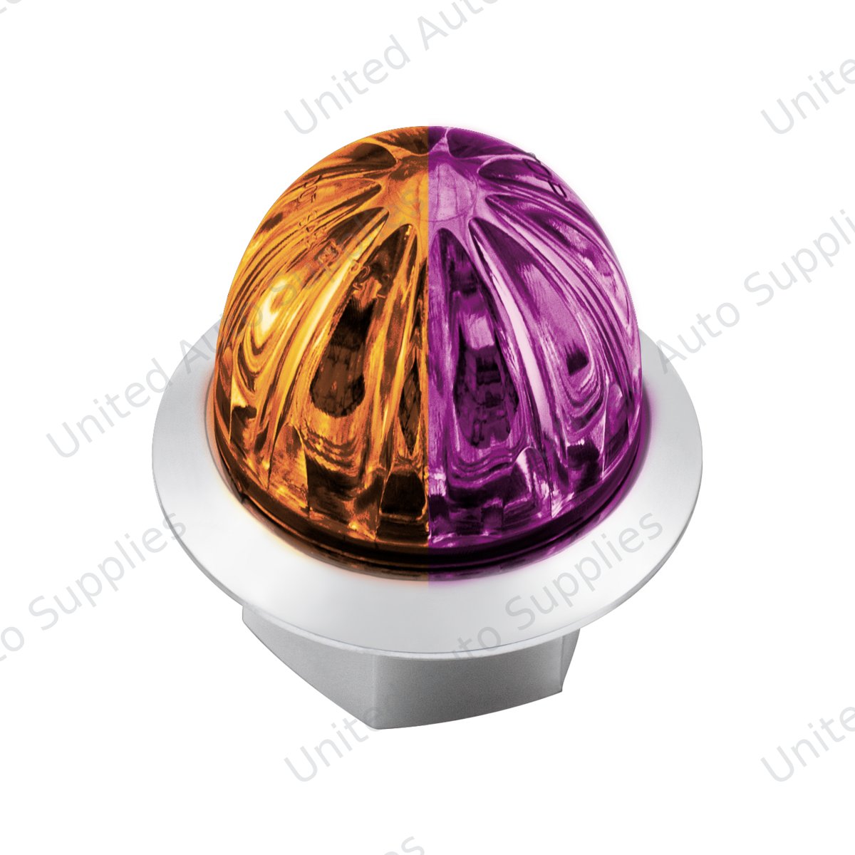 Double Fury 4 LED Dual Function 1-1/8" Watermelon Clearance/Marker Light-Amber & Purple LED/ Clear Lens