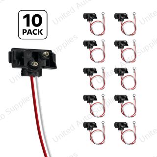 2 Wire Pigtail With 2 Prong Right Angle Plug - 12" Lead (10-Pack)