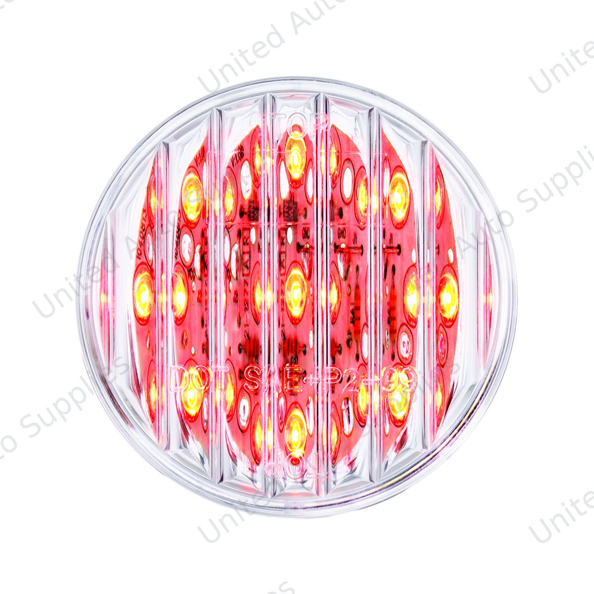 9 LED 2" Round Light (Clearance/Marker) - Red LED/Clear Lens