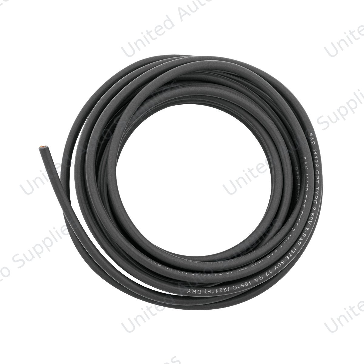Primary Wire - Rated 80°C 12 AWG, Black 12 Ft.