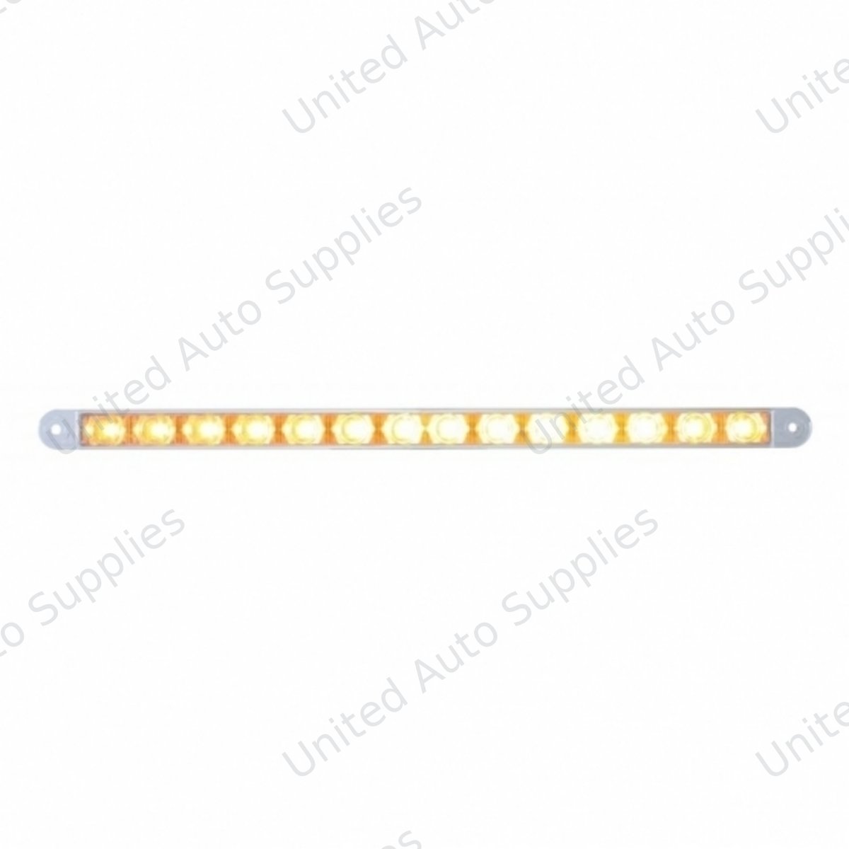 14 LED 12" Auxiliary Warning Light Bar Only - Amber LED/Clear Lens (Bulk)