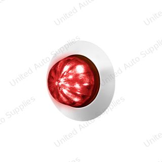 6 LED Dual Function 1-1/4" Watermelon Light W/ Stainless Steel Bezel(Clearance/Marker)-Red LED/Red Lens
