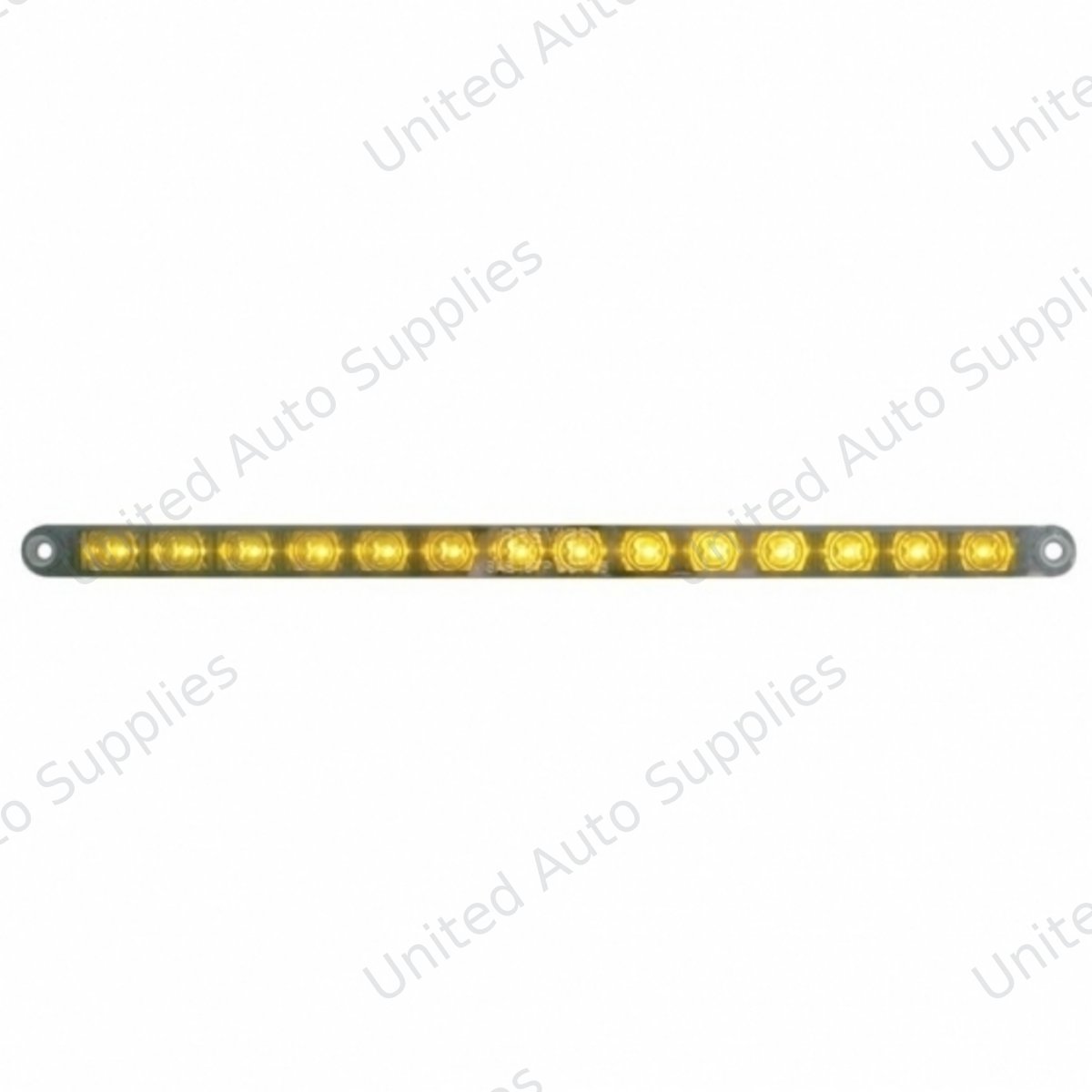 14 LED 12" Auxiliary strip Light - Amber LED/Chrome Lens (Bulk)