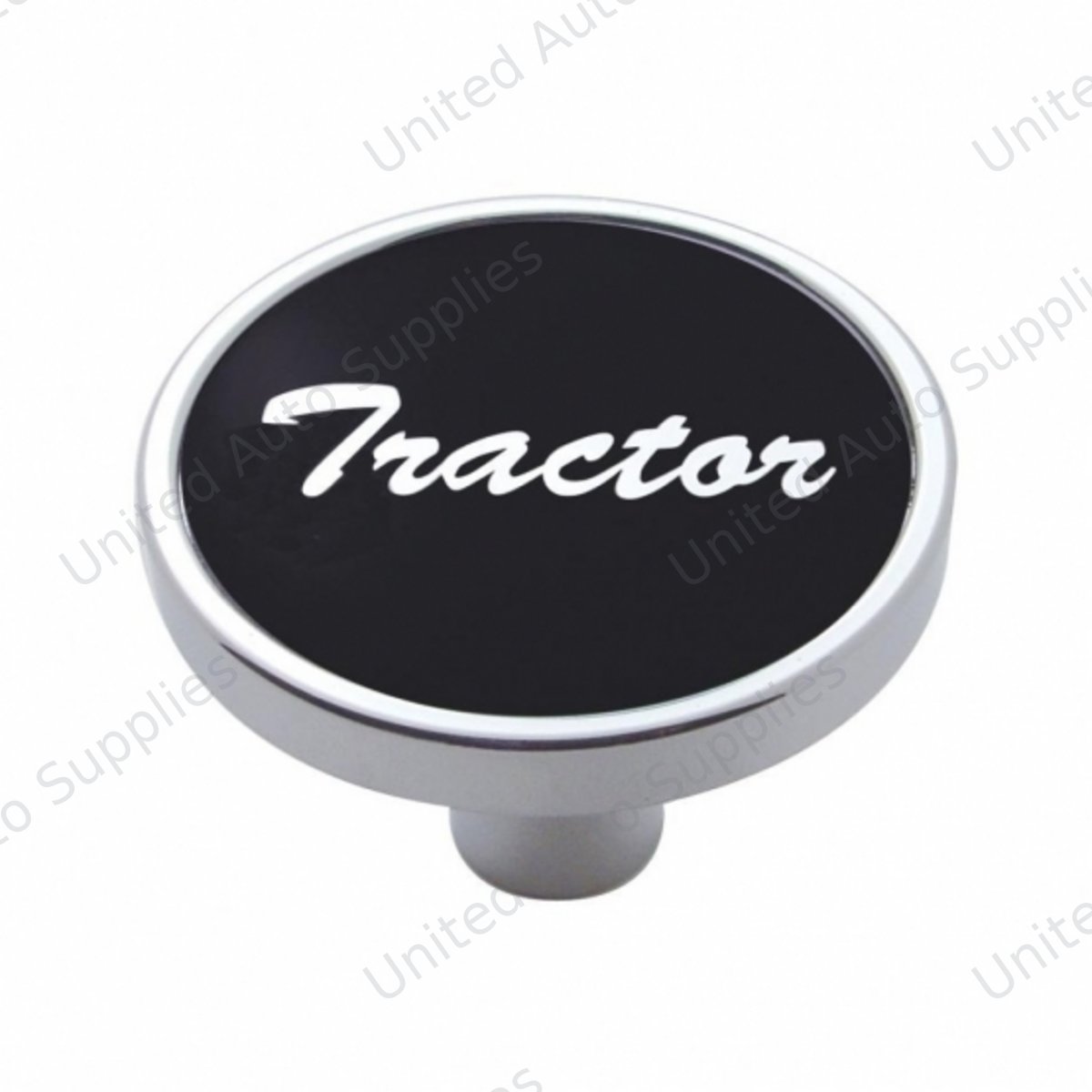 "Tractor" Short Air Valve Knob - Black Aluminum Sticker