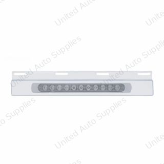 Stainless Top Mud Flap Plate With 11 LED 17" Light Bar & Bezel - Red LED/Clear Lens (Each)