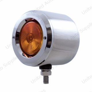 Stainless 2.5" Double Face With Lights & Bezels - Amber & Red Lens