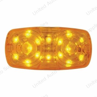 16 LED 4" X 2" Rectangular Light (Clearance/Marker)- Amber LED/Amber Lens