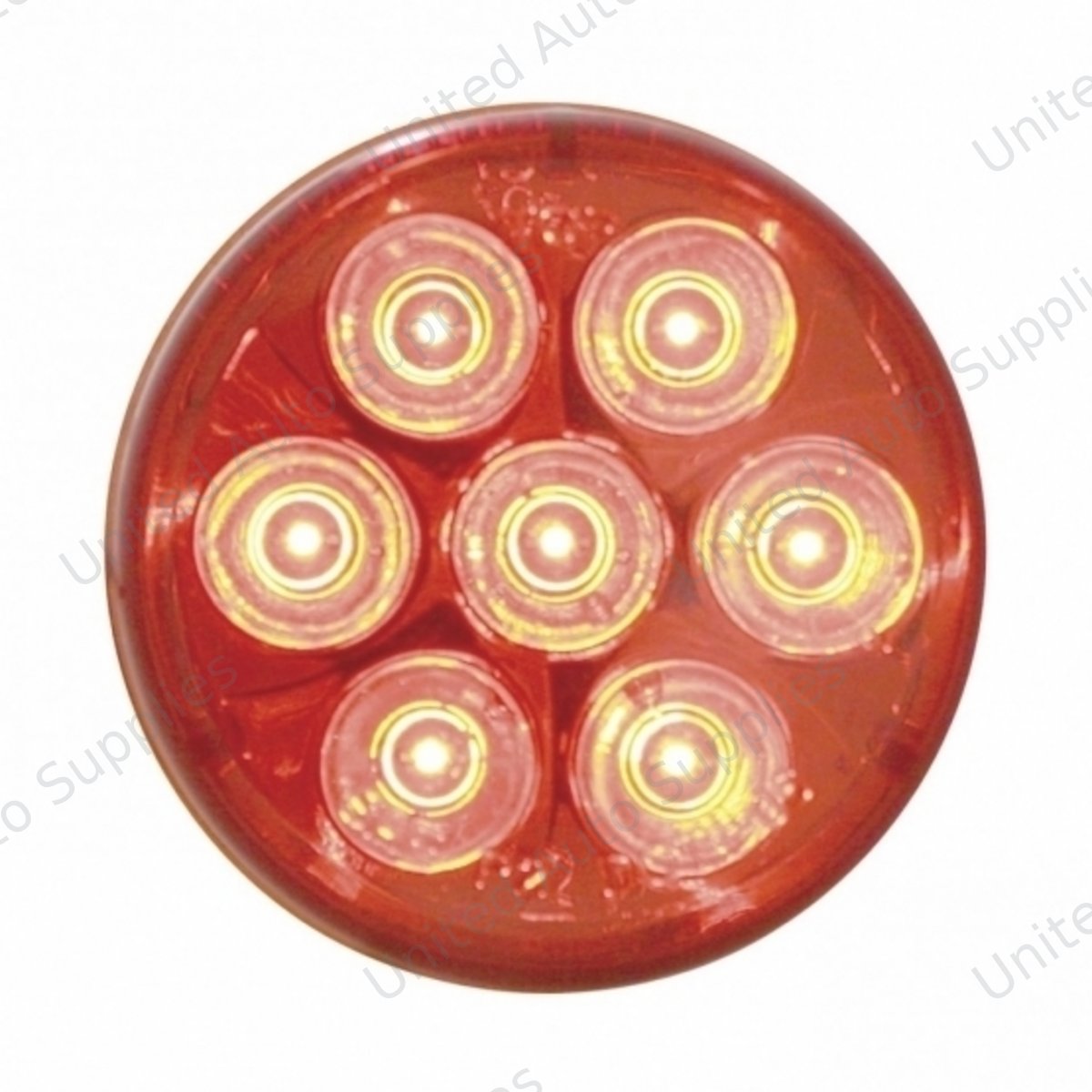 7 LED 2" Round Light (Clearance/Marker) - Red LED/Red Lens