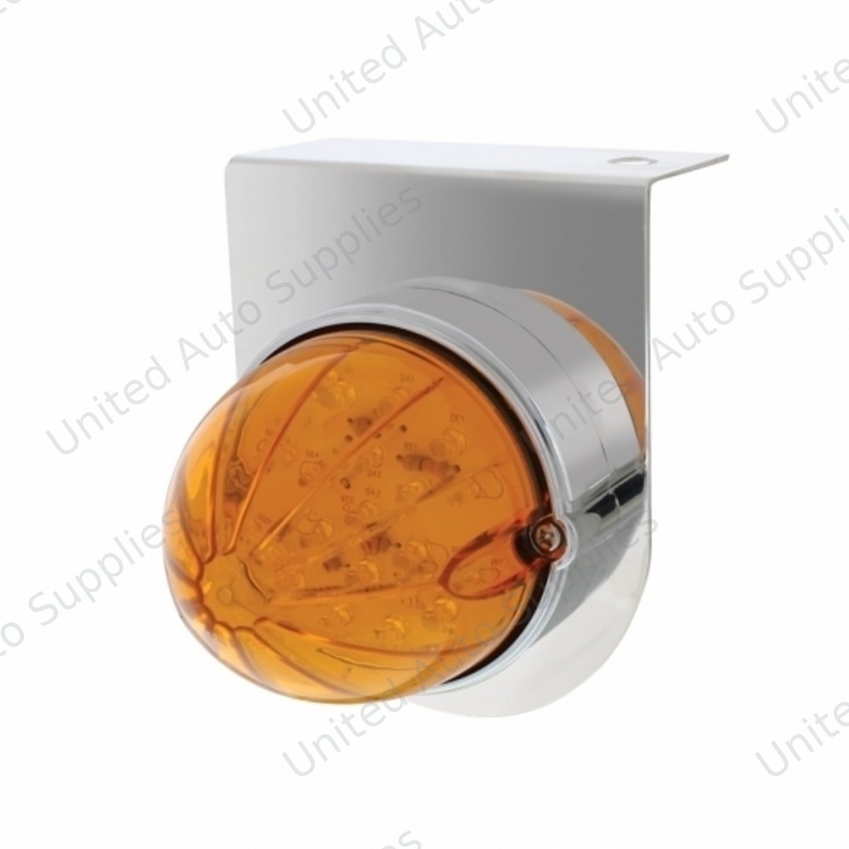 Stainless Light Bracket With 19 LED Bullet Style Grakon 1000 Light - Amber LED/Amber Lens