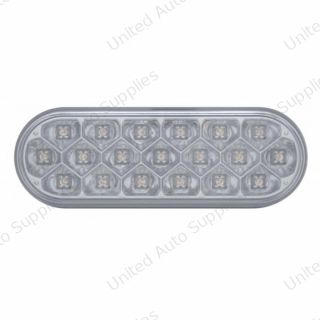 19 LED 6" Oval Reflector Turn Signal Light - Amber LED/Clear Lens