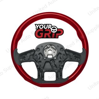 18" YourGrip Wood Candy Color Steering Wheel For 2012-2021 PB 579 & 2013-2021 KW T680-Candy Red