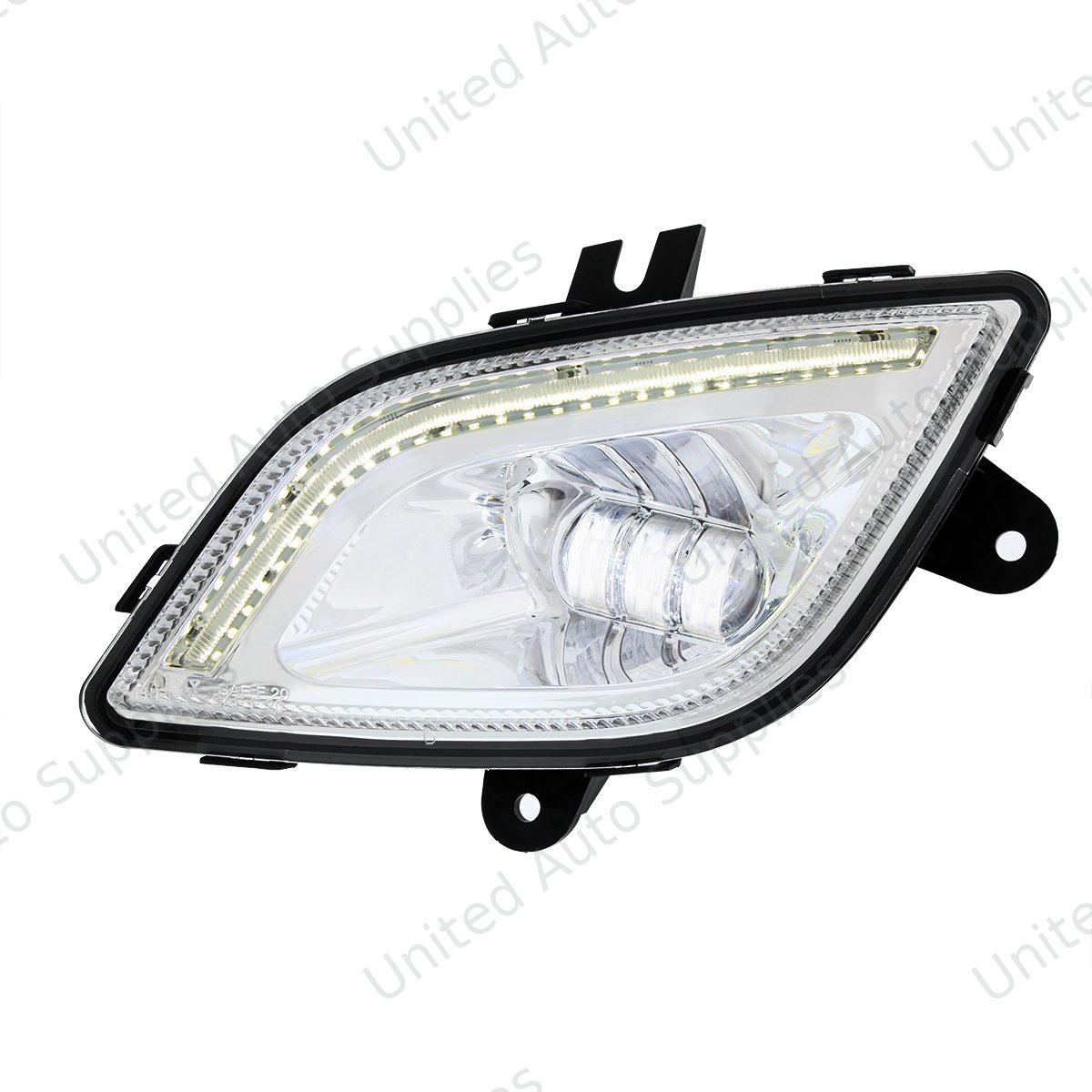 34 LED Chrome Fog Light With LED Light Bar For 2018-2024 Freightliner Cascadia - Driver