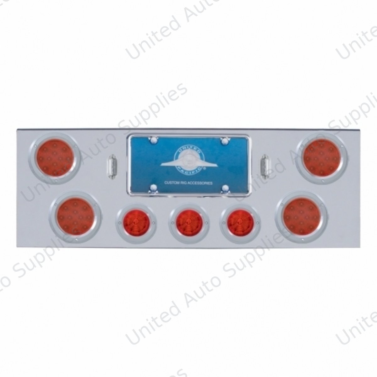 CR Rear Center Panel With 4X 12 LED 4" Reflector Lights & 3X 13 LED 2.5" Beehive Lights -Red LED & Lens