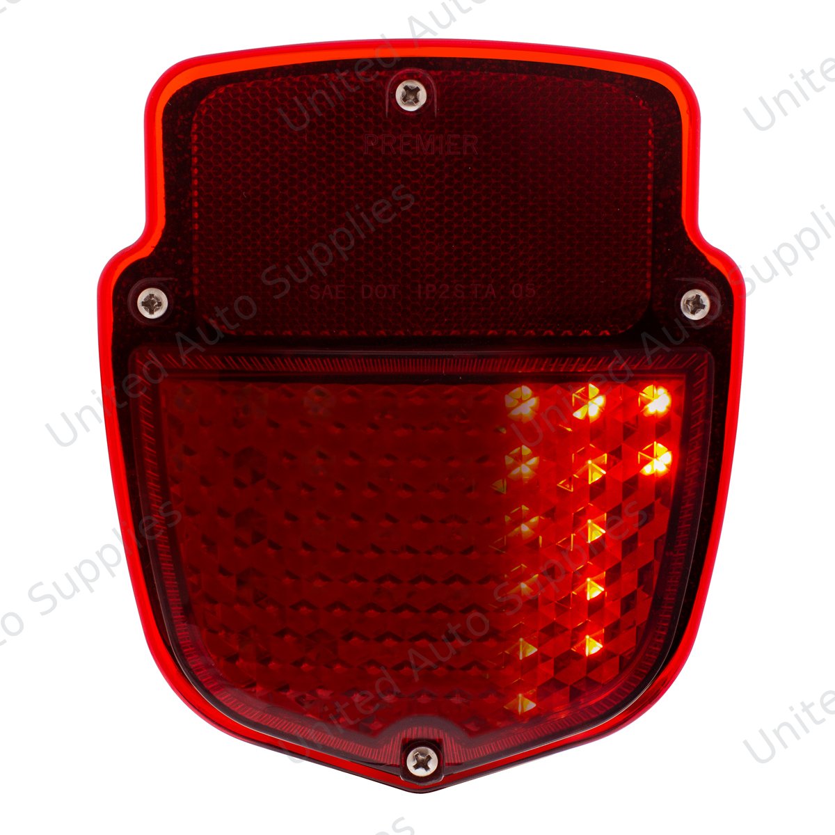 38 LED Sequential Tail Light Assembly With 12 LED LP Light & SS Housing For 1953-56 Ford Truck - L/H