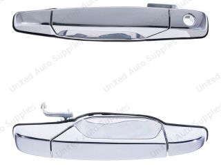 Exterior Door Handle Front LH, Front RH (2pcs) Plastic All Chrome for 2007-2013 Chevrolet Avalanche; 2007-2013 GMC Yukon