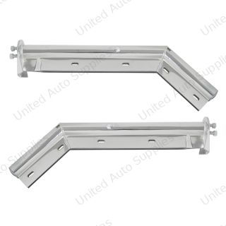 28" Chrome 45-Degree Angled Mud Flap Hangers - 1-1/8" Bolt Pattern - Competition Series (Pair)