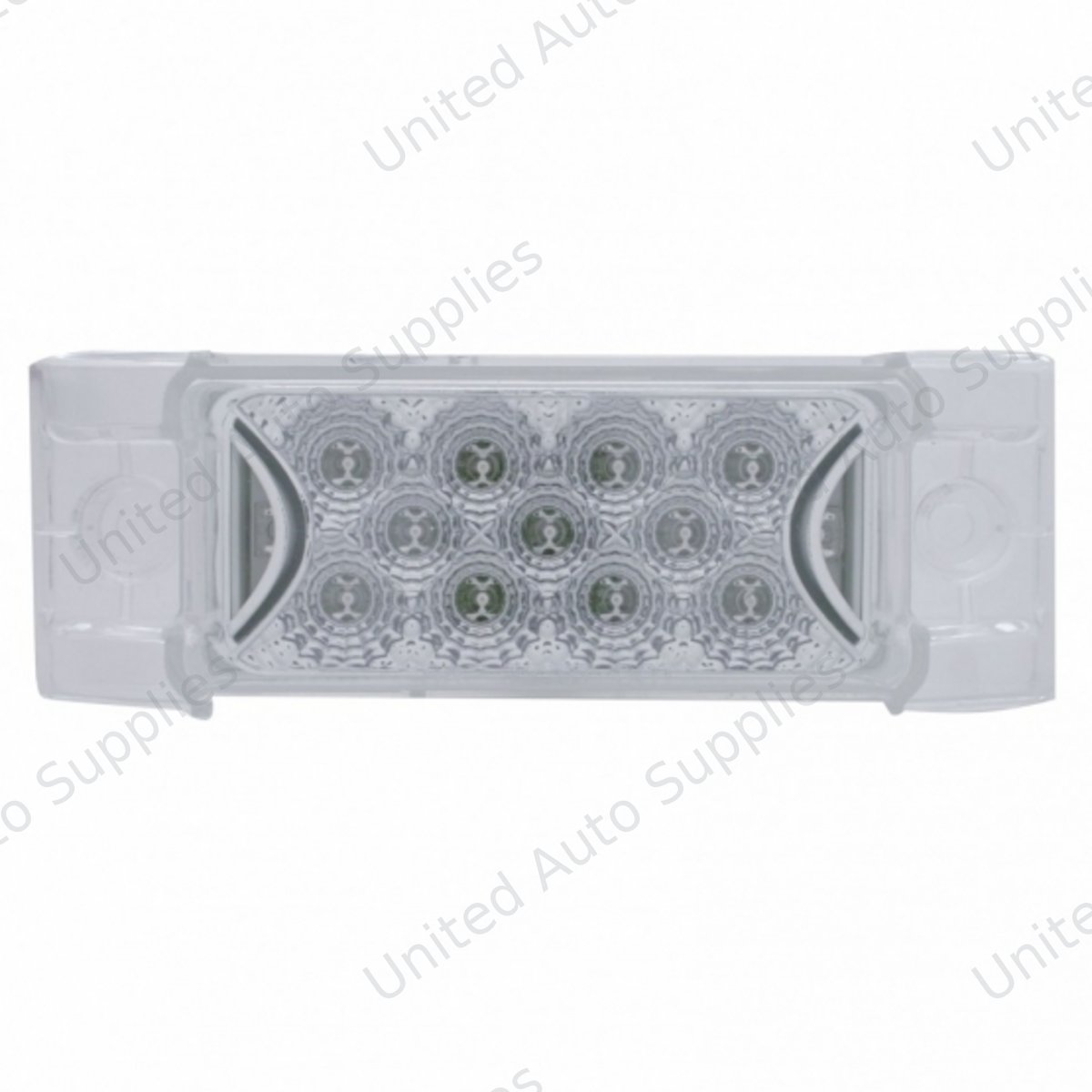 13 LED Reflector Rectangular Light (Clearance/Marker) - Red LED/Clear Lens