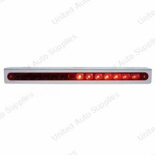 Stainless Light Bracket With 14 LED 12" Sequential Light Bar (Right to Left) - Red LED/Red Lens