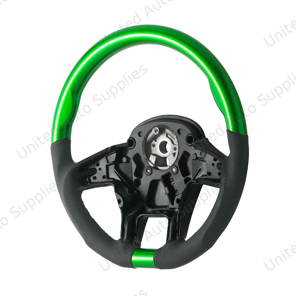 18" YourGrip Leather & Wood Candy Color Steering Wheel For 2012-2021 PB 579&2013-2021 KW T680-Emerald Green