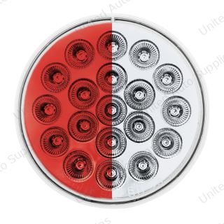 Double Fury 19 LED 4" Round Stop/Turn/Tail Light-Red & White LED/Clear Lens