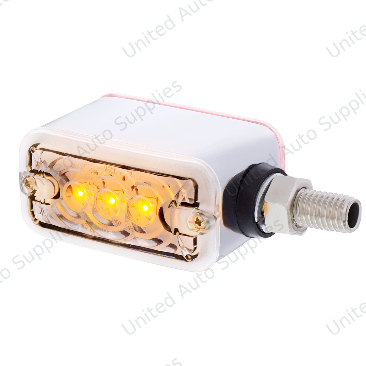 6 LED Single Function Double Face Light - Horizontal Mount - Amber & Red LED/Clear Lens