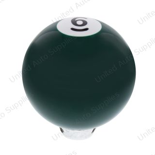 Number 6 Pool Ball Gearshift Knob - Gloss Green