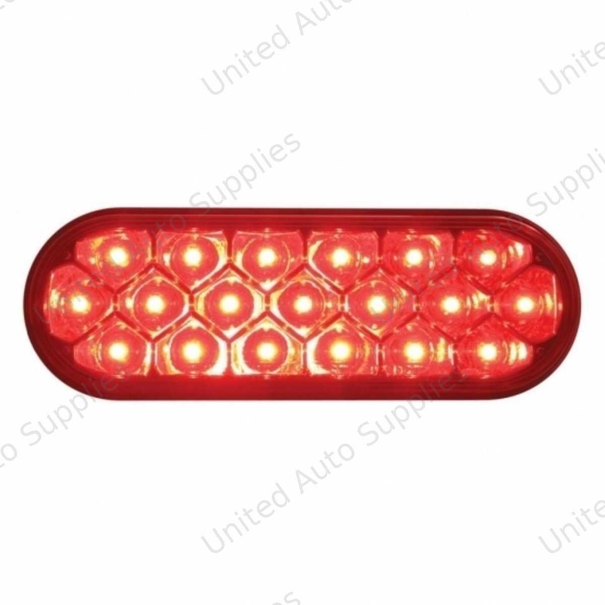 19 LED 6" Oval Reflector Light (Stop, Turn & Tail) - Red LED/Red Lens