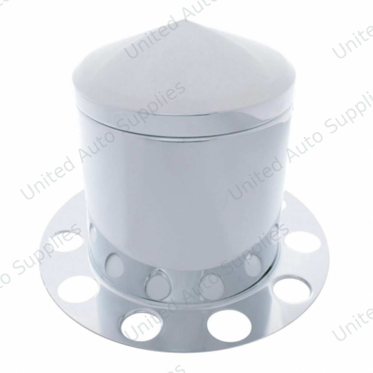 Stainless Pointed Rear Axle Cover 3PC Kit For 1-1/2" Nut Cover - Aluminum Wheel