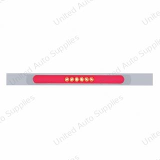 Chrome Top Mud Flap Plate With 28 LED 17" GloLight Bar & Bezel - Red LED/Clear Lens (Each)