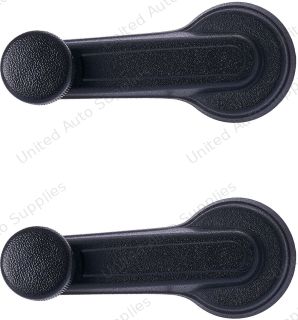 Window Crank Handle RH = LH (2pcs) Plastic Texture Black (Plastic) for 1997-2004 Chevrolet Venture