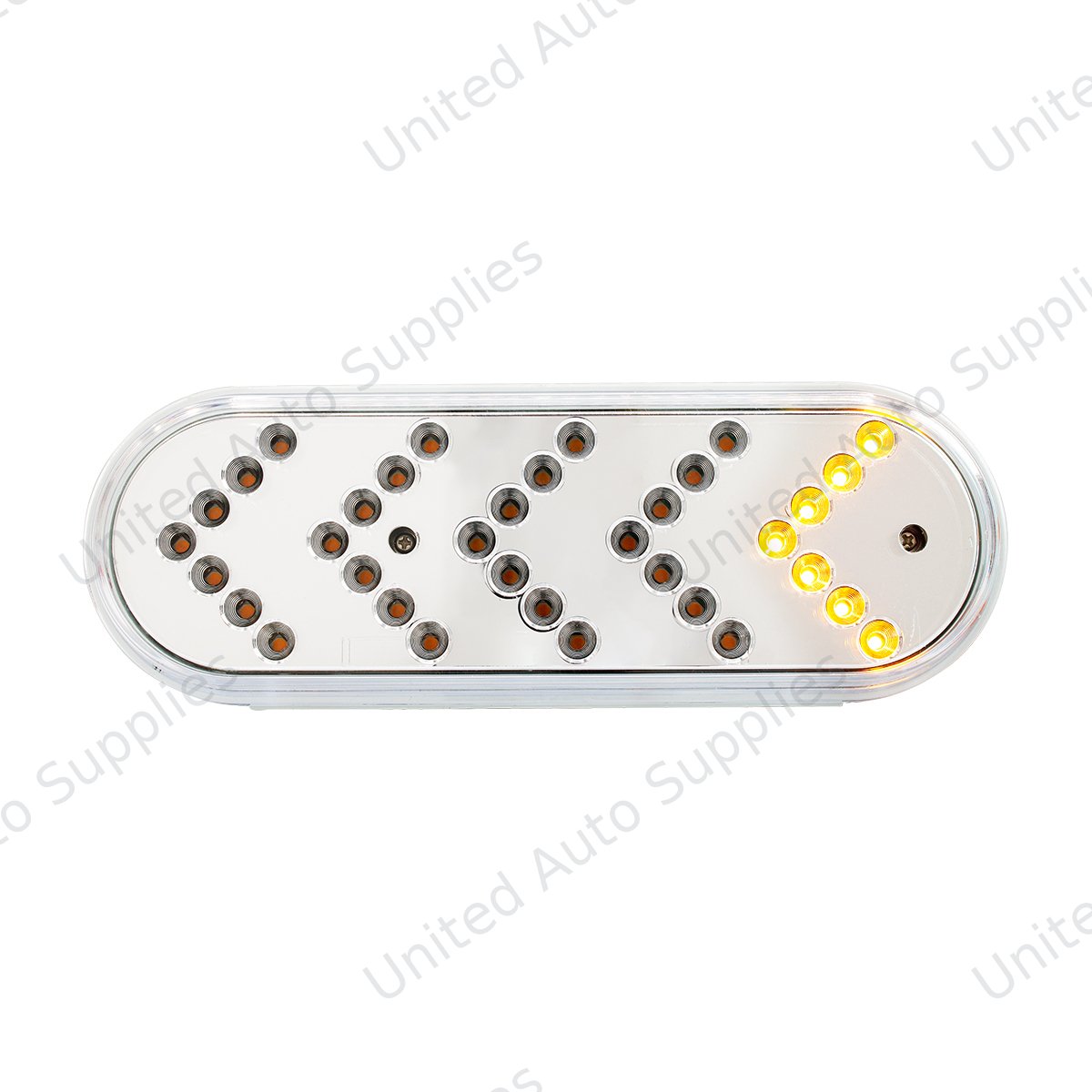 35 LED 6" Reflector Oval Sequential Turn Signal Light - Amber LED/Clear Lens