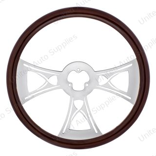 18" Wood Steering Wheel - Hourglass
