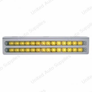 12-3/4" Stainless Light Bracket With 2X 14 LED 12" Light Bars - Amber LED/Chrome Lens