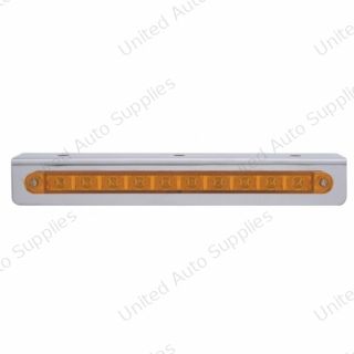 9-3/4" Stainless Light Bracket With 10 LED 9" Light Bar - Amber LED/Amber Lens