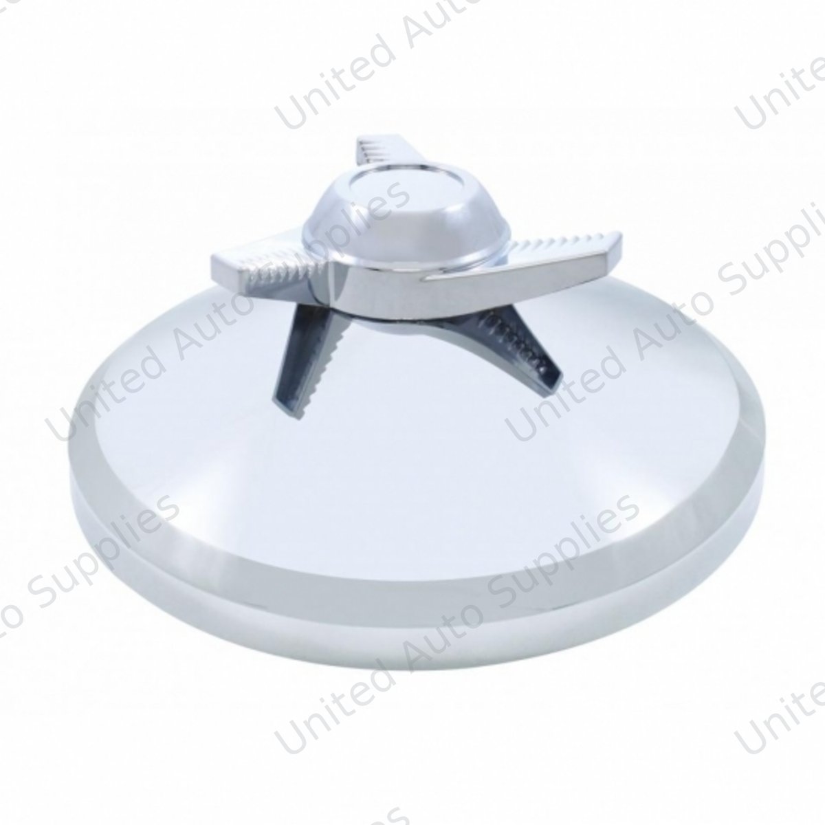 8" Chrome Cover With 3 Bar Spinner For UP Rear Axle Cover - Left Swing Bars (Bulk)