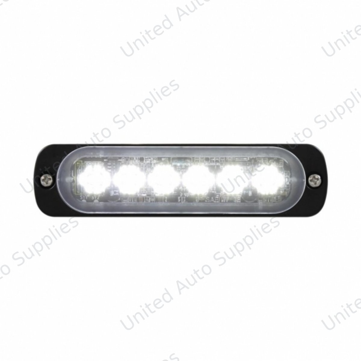 6 High Power LED Super Thin Directional Warning Light - White LED (Bulk)