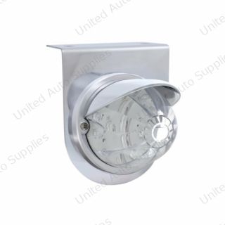 Stainless Light Bracket With 17 LED Watermelon Light & Visor - Amber LED/Clear Lens