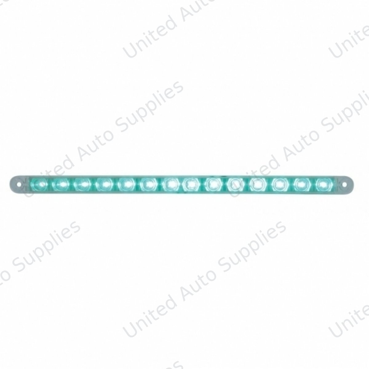 14 LED 12" Auxiliary Strip Light - Green LED/Clear Lens (Bulk)