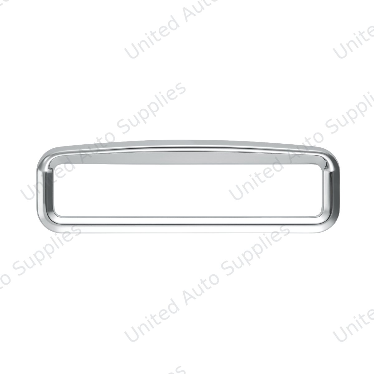 Chrome Bezel With Visor For 4-3/8" X 7/8" Kenworth Glove Box Emblem
