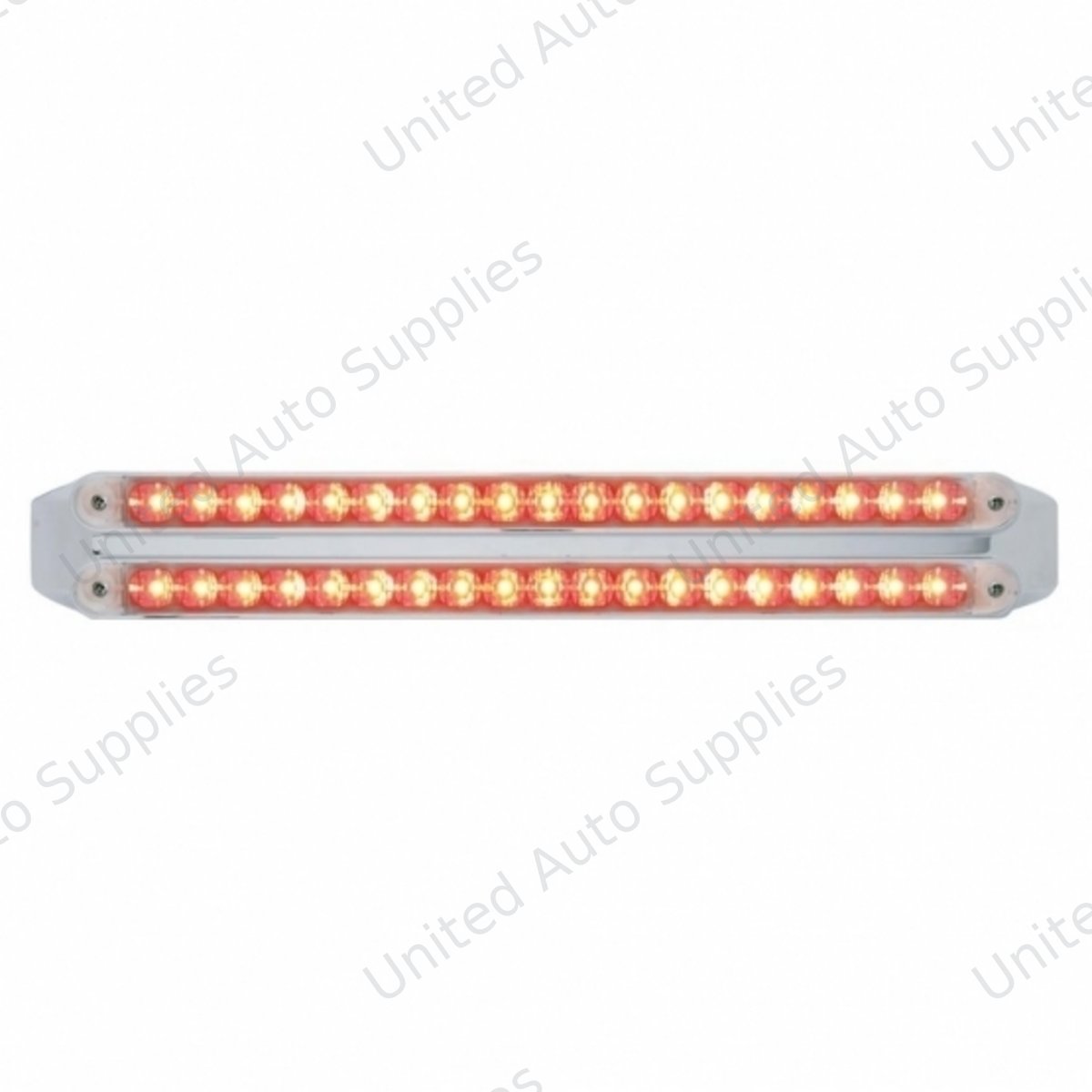 Dual 19 LED 12" Reflector Light Bars (Stop, Turn & Tail) - Red LED/Clear Lens